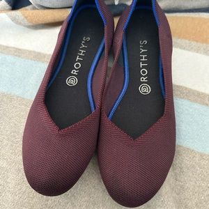 GUC Rothy’s Flats in color Wine sz 10